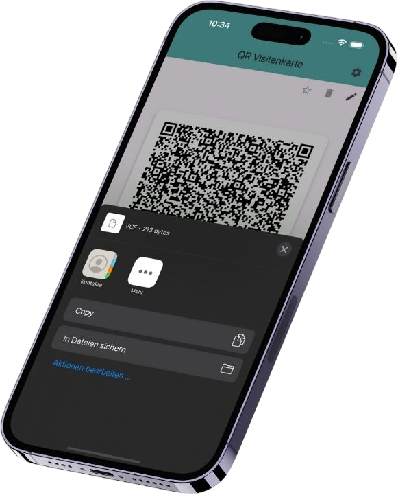 Visitenkarte exportieren